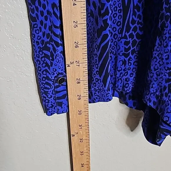 Yumi Kim XS SILK Liz Romper Blue black animal print - Picture 10 of 12